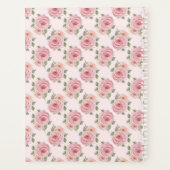 ピンクコテージバラ花ヴィンテージ模様 プランナー手帳 (裏面)