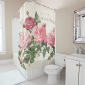ピンクコテージバラ シャワーカーテン (インサイチュ)