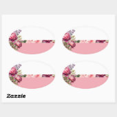 ピンクコテージフローラシール 楕円形シール (シート)