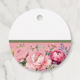 ピンクコテージフローラデザインラベル フェイバータグ