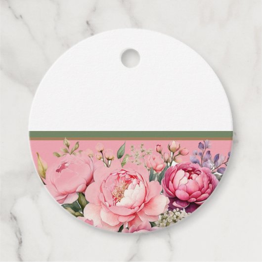 ピンクコテージフローラデザインラベル フェイバータグ (正面)