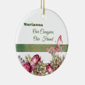 ピンクコテージフローラ介護者ラウンドオーナメント セラミックオーナメント (右)
