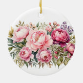ピンクコテージフローラ介護者ラウンドオーナメント セラミックオーナメント (裏面)
