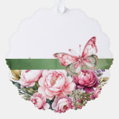 ピンクコテージフローラ紙オーナメントカード オーナメントカード (裏面)