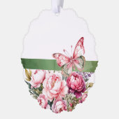ピンクコテージフローラ紙オーナメントカード オーナメントカード (左)