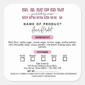 ピンクコテージローラベルベーカリー包装 スクエアシール (正面)