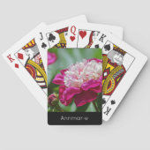 ピンクコテージ牡丹ガーデンフラワー付き/文字 トランプ (裏面)