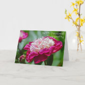 ピンクコテージ牡丹ガーデンフラワー最も深い悔やみや弔慰 カード (黄色い花)