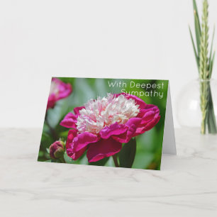ピンクコテージ牡丹ガーデンフラワー最も深い悔やみや弔慰 カード