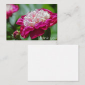 ピンクコテージ牡丹フラワーサンキュー ノートカード (正面/裏面)