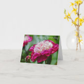 ピンクコテージ牡丹フラワーハッピーバースデー カード (黄色い花)