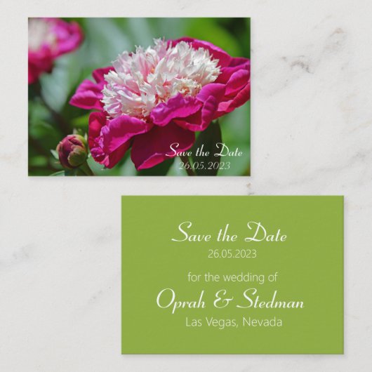 ピンクコテージ牡丹植物花  ノートカード (正面/裏面)