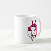 ピンクコミックゴートデジタルポートレート コーヒーマグカップ (正面右)