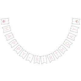 ピンクコリアドルジャンチハッピーバースデー バンティングフラッグ