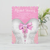 ピンクコルセットブライダルシャワー 招待状 (スタンド正面)