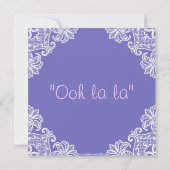 ピンクコルセット&ホワイトレースランジェリーブライダルシャワー 招待状 (裏面)