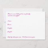 ピンクコレオプシスデイジー女の子ベビー発表 案内状 (裏面)