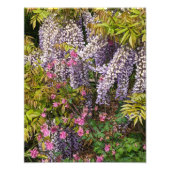 ピンクコロンビーンとパープルウィステリアフローラ フォトプリント (正面)