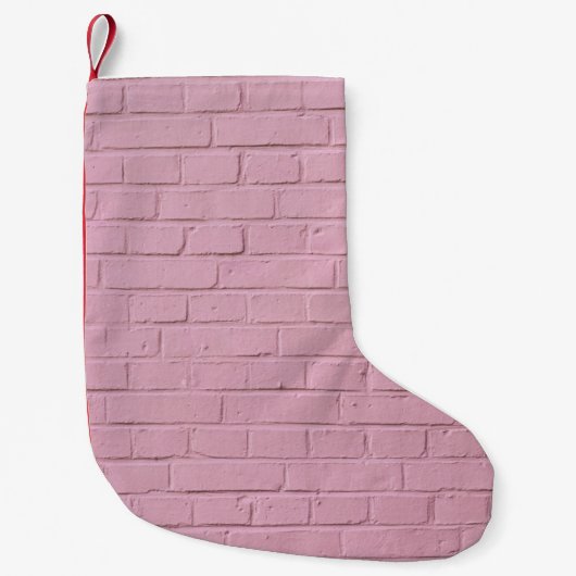 ピンクコンクリート壁 スモールクリスマスストッキング (正面)