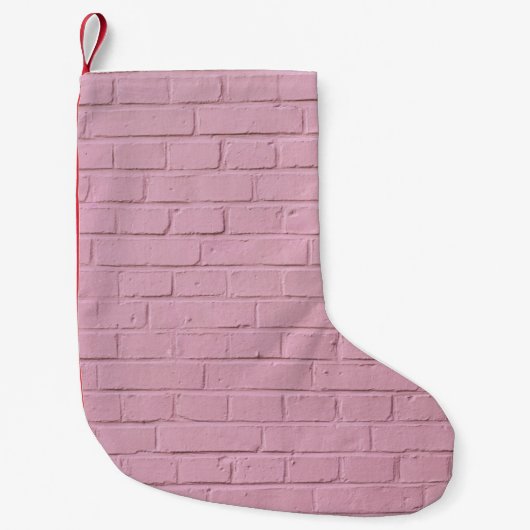 ピンクコンクリート壁 スモールクリスマスストッキング (正面)