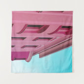 ピンクコンクリート建物 タペストリー (正面(横))