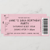 ピンクコンサートのチケットのパーティの招待状 招待状 (正面/裏面)