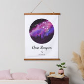 ピンクコンステレーション山羊座占星術サインギフト 吊り下げ型タペストリー (寝室)