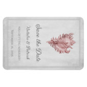 ピンクコンチシェル日付磁石を保存 マグネット (横)