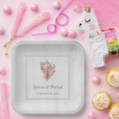 ピンクコンチシェル結婚の紙プレート ペーパープレート (パーティー)