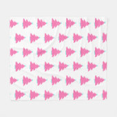 ピンクコンテンポラリーのクリスマスツリー フリースブランケット (正面(横))