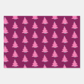 ピンクコンテンポラリーのクリスマスツリー ラッピングペーパーシート (正面3)