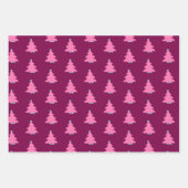 ピンクコンテンポラリーのクリスマスツリー ラッピングペーパーシート (正面)