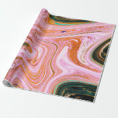 ピンクコンテンポラリーの大理石抽象芸術 ラッピングペーパー (アンロールド)