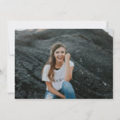 ピンクコンテンポラリーグリーンシック卒業パーティー 招待状 (裏面)