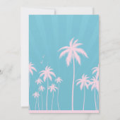 ピンクコンバーチブルビーチ誕生日 招待状 (裏面)