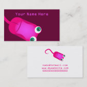 ピンクコンピュータマウス 名刺 (正面/裏面)