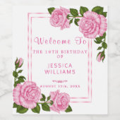 ピンクコーかわいらしナブケッツ誕生日ワインラベル ワインラベル (シングルラベル)