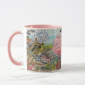 ピンクコースタルシックシーライフ海ビーチマリンマグ マグカップ (左)