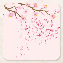 ピンクコースターセット スクエアペーパーコースター