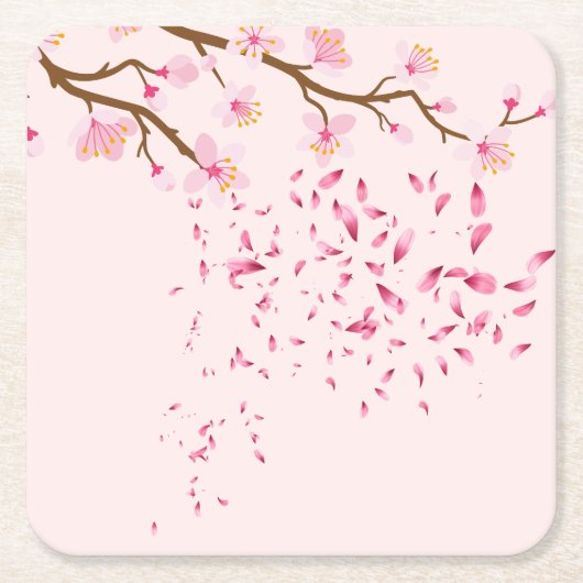 ピンクコースターセット スクエアペーパーコースター (正面)