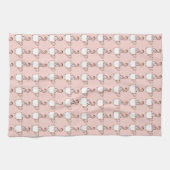 ピンクコーヒーカップ柄キッチンタオル キッチンタオル (横)