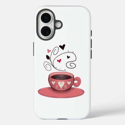 ピンクコーヒーカップ Case-Mate iPhoneケース (裏面)