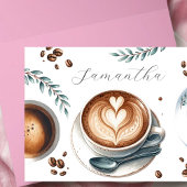 ピンクコーヒー ブライダルシャワーテーマのグリーティングカード サンキューカード
