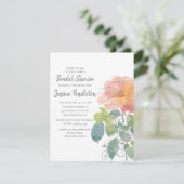 ピンクコーラルウォーターカラーフローラボーホブライダルシャワー 招待状 (スタンド正面)