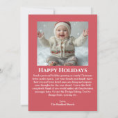 ピンクコーラルクリスマスツリーホリデーフォト シーズンカード (裏面)