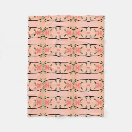 ピンクコーラルデザイナーフリースブランケット フリースブランケット (正面)