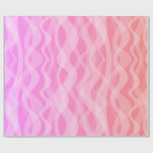 ピンクコーラルパープルウェーブMCMミッドセンチュリーモダン ラッピングペーパー (フラット)