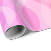 ピンクコーラルパープルウェーブMCMミッドセンチュリーモダン ラッピングペーパー (ロールコーナー)