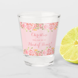 ピンクコーラルフローラ結婚披露宴 ショットグラス