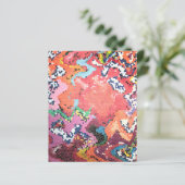 ピンクコーラルブルー抽象芸術ピクセル化スクラップブック紙 (スタンド正面)